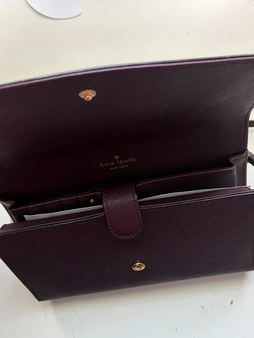New with tags Kate Spade Mahogany Textured Leather Crossbody Bag